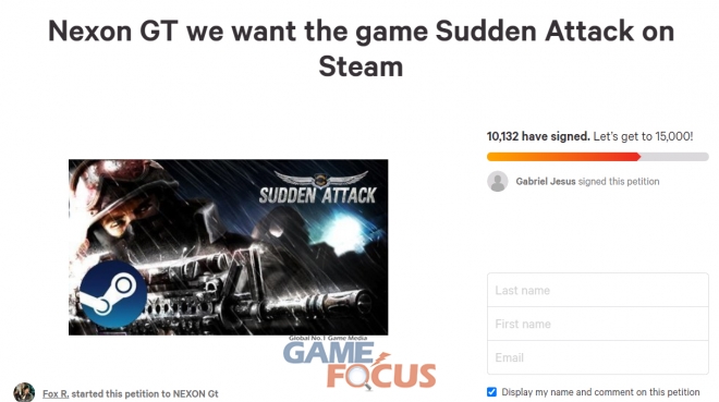 Petition · Nexon GT: We want the game Sudden Attack on Steam